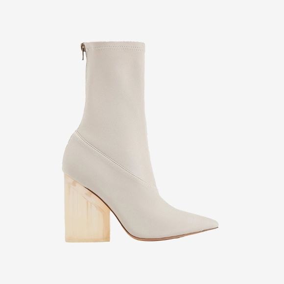 perspex block heel boots